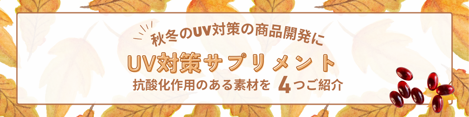 秋冬のUV対策サプリメント開発のご提案　カバー画像