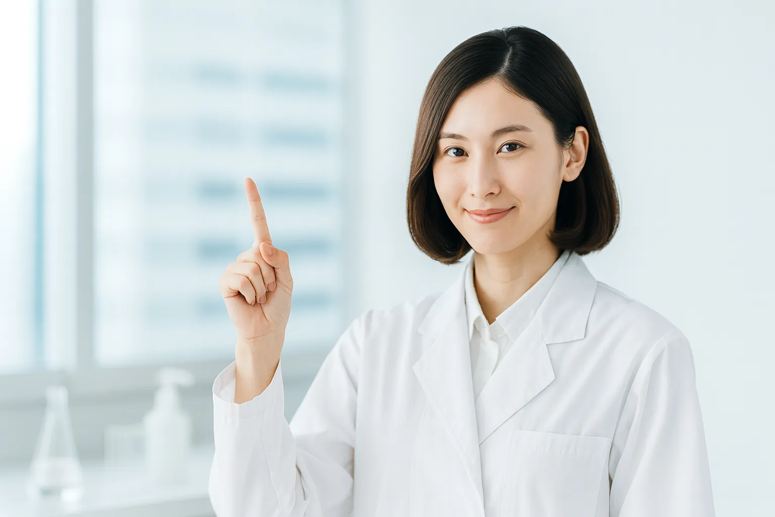 白衣を着た女性の画像