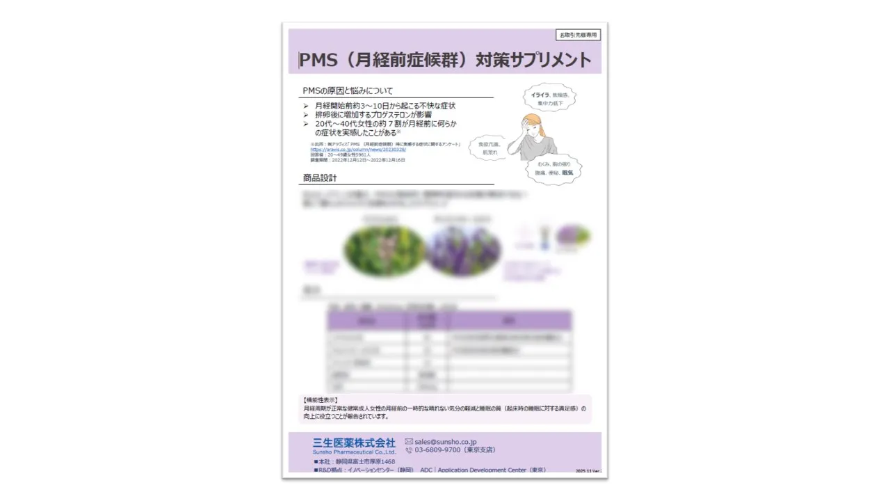 PMS対策サプリメントリーフレット　サムネイル